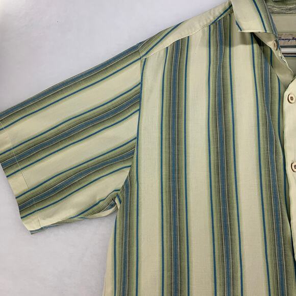 Tommy Bahama Striped Short Sleeve Casual Mens Button Down Shirt Size M - Picture 7 of 14